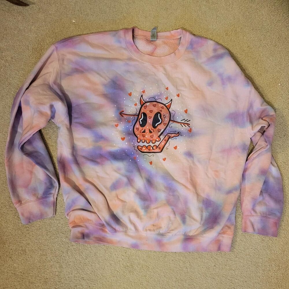 Men's Pink Tie-dye Graphic Sweatshirt size XL